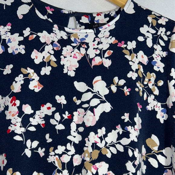 J. Jill Wearever Collection Navy Floral Midi Soft T-Shirt Women’s‎ Dress Medium - Picture 3 of 14